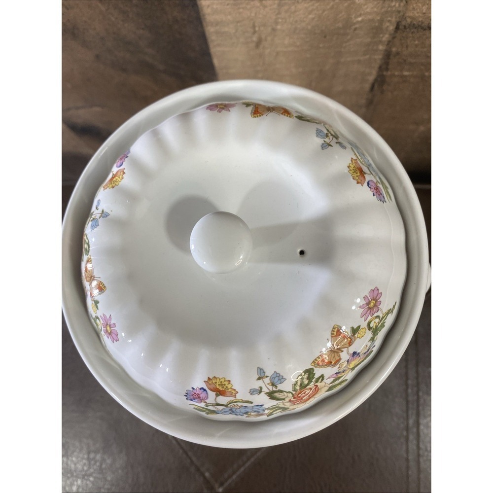 Vintage Aynsley Cottage Garden HyStyle 5" Lidded ramekin Dish - 0.5 Qt - Picture 3 of 12